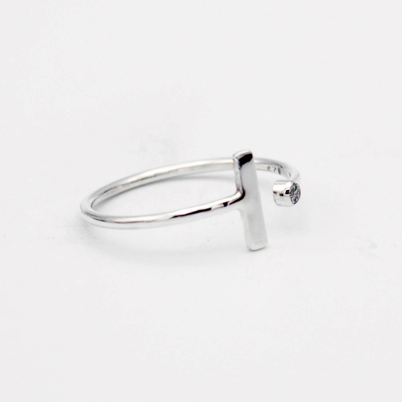 Bar and Topaz Statement Sterling Silver Ring | 925 Sterling Silver Jewelry