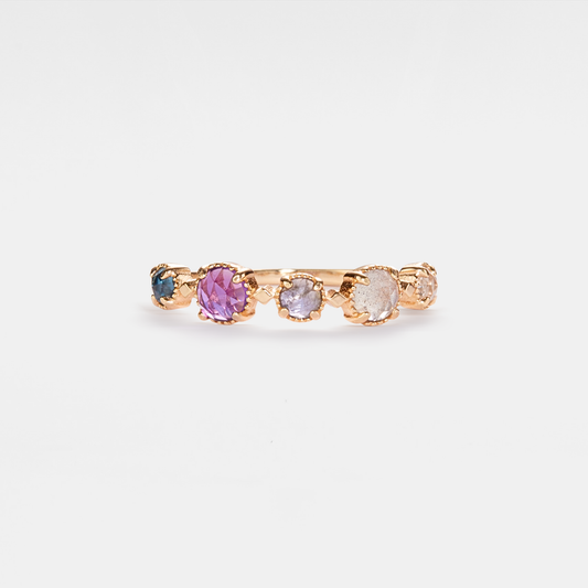 Gabrielle Ring: Multi-Stone Natural Crystal Band Ring | 925 Sterling Silver Jewelry