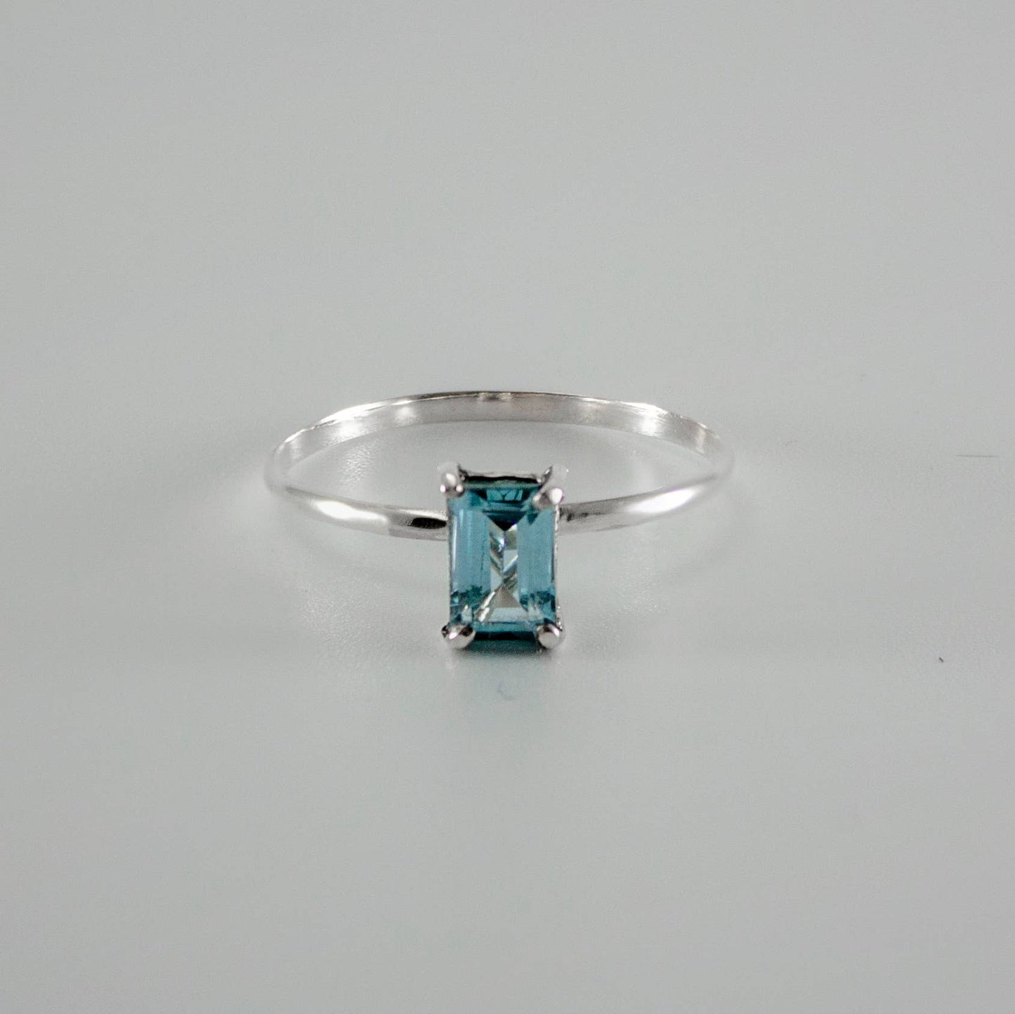 Sky Blue Topaz Four Prong Solitaire Sterling Silver Ring | 925 Sterling Silver Jewelry