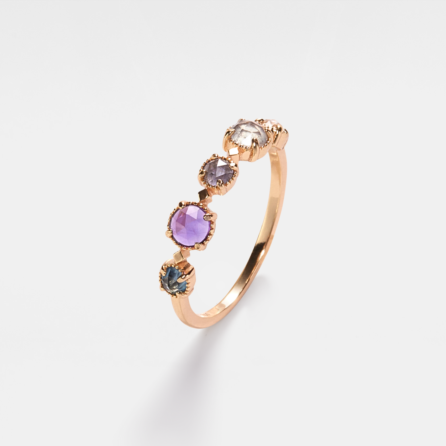 Gabrielle Ring: Multi-Stone Natural Crystal Band Ring | 925 Sterling Silver Jewelry