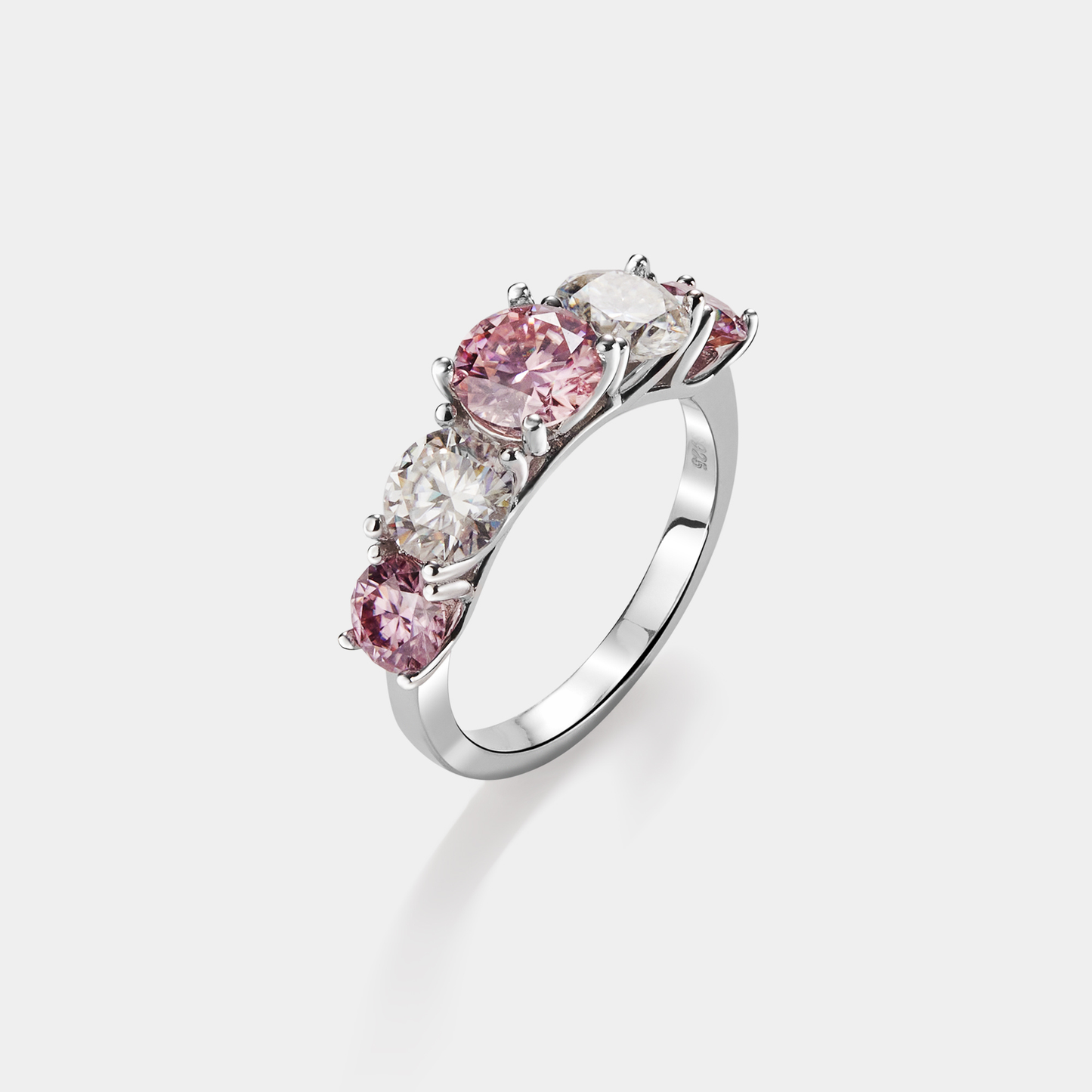 Pink Moissanite Engagement Ring | 925 Sterling Silver Jewelry