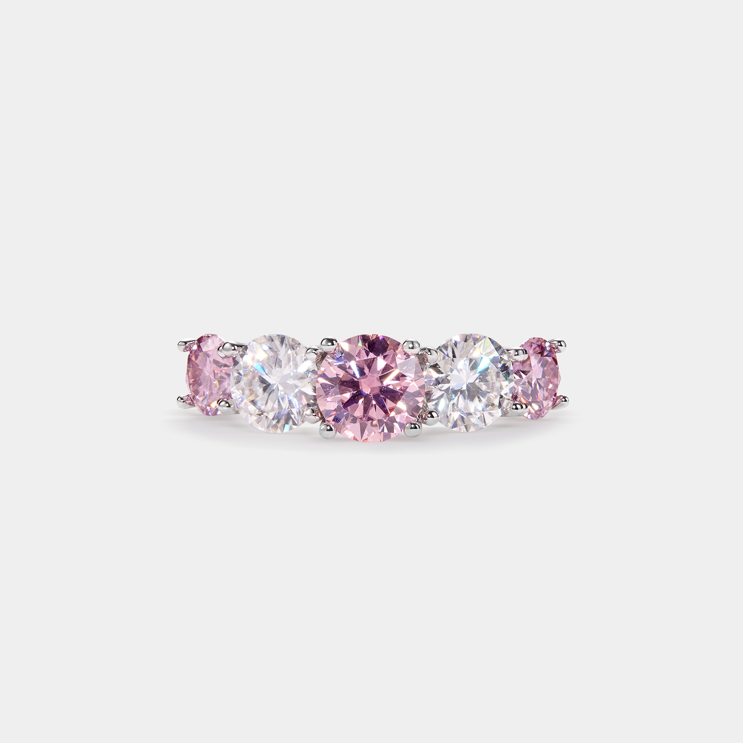 Pink Moissanite Engagement Ring | 925 Sterling Silver Jewelry