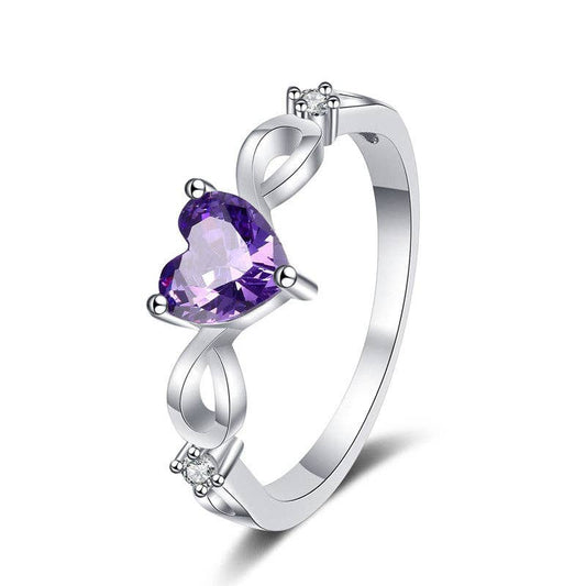 Chloe Ring:Purple Heart Gemstone Engagement Ring | 925 Sterling Silver Jewelry