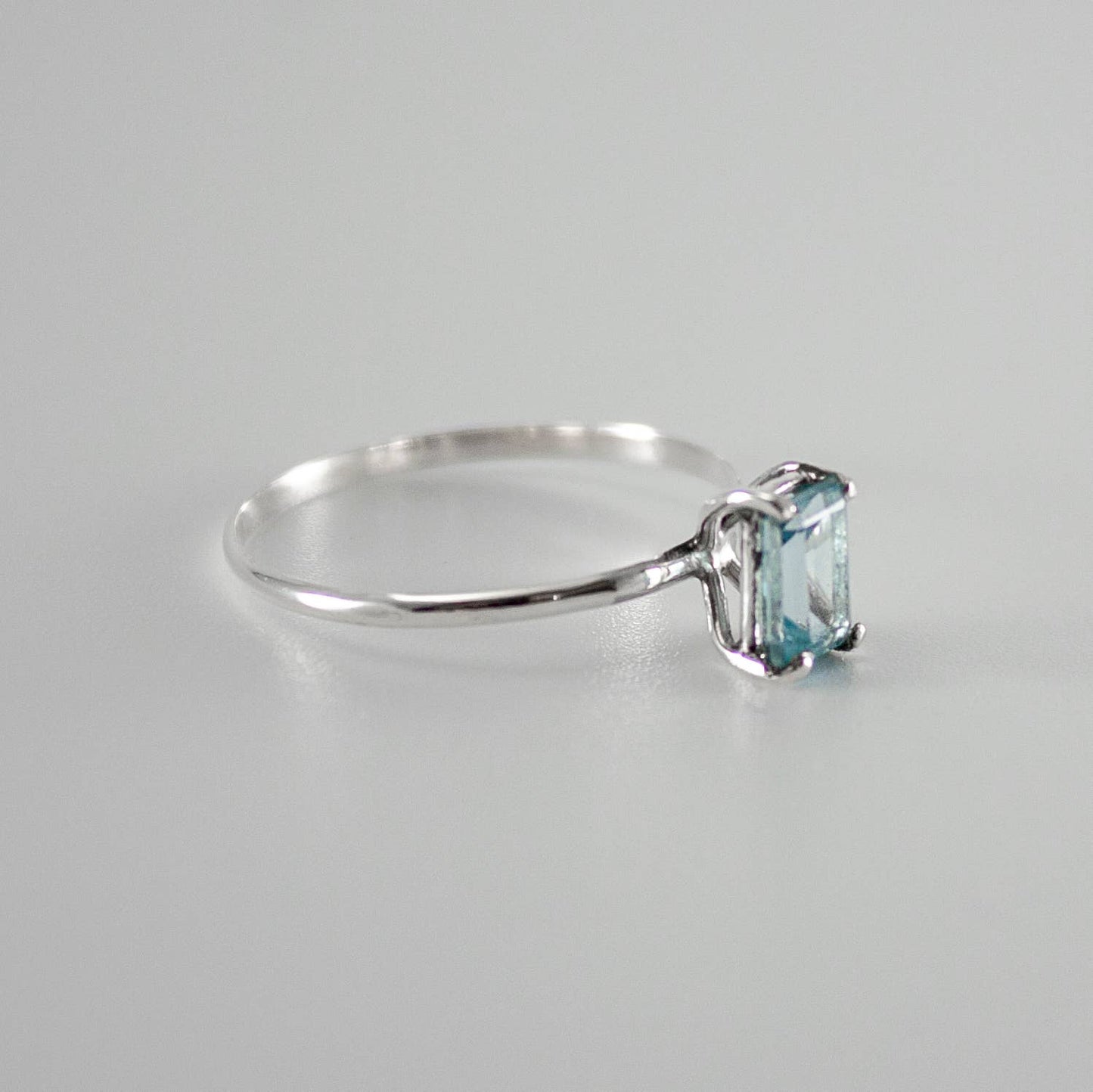 Sky Blue Topaz Four Prong Solitaire Sterling Silver Ring | 925 Sterling Silver Jewelry