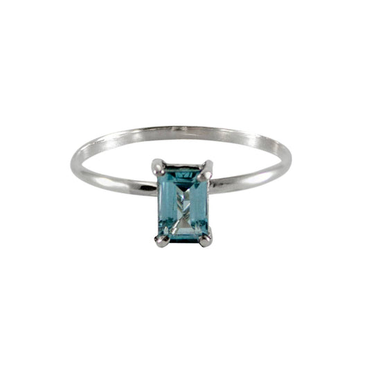 Sky Blue Topaz Four Prong Solitaire Sterling Silver Ring | 925 Sterling Silver Jewelry