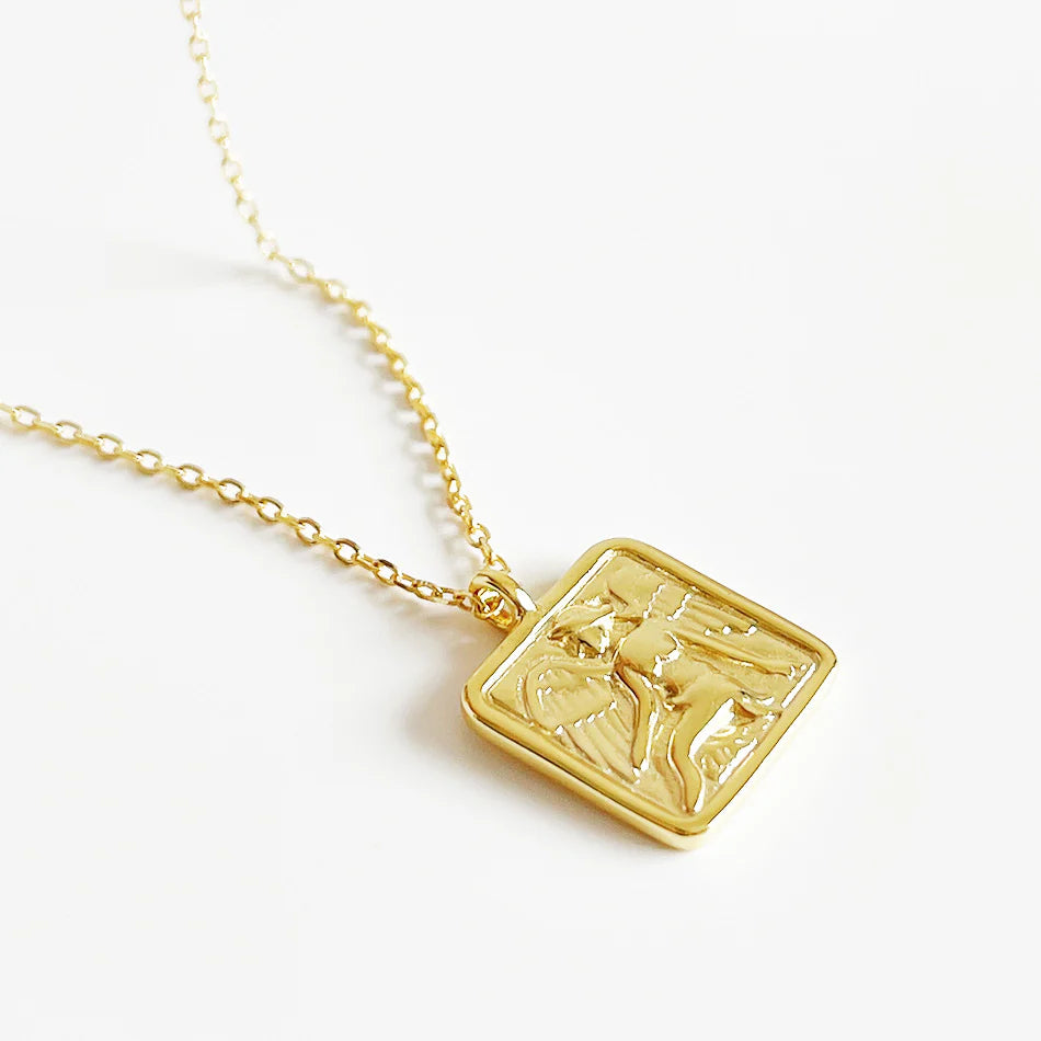 Guardian Angel Pendant | 18K Gold Plated Sterling Silver Jewelry