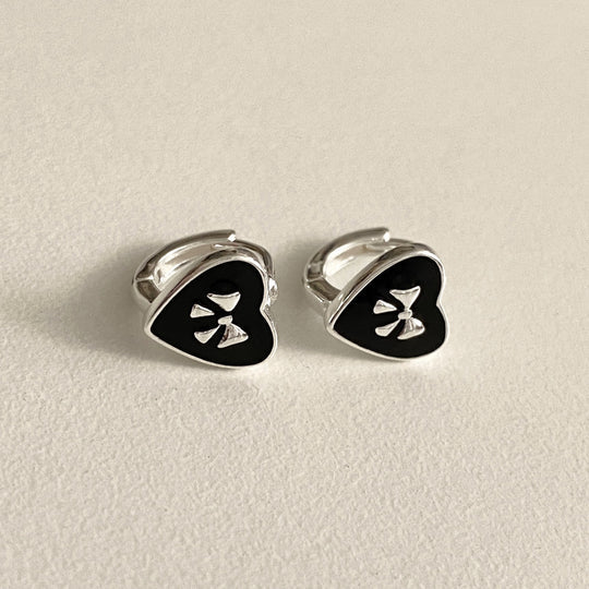 Bonnie Earrings: Hearts and Bows Stud Earrings | 925 Sterling Silver Jewelry