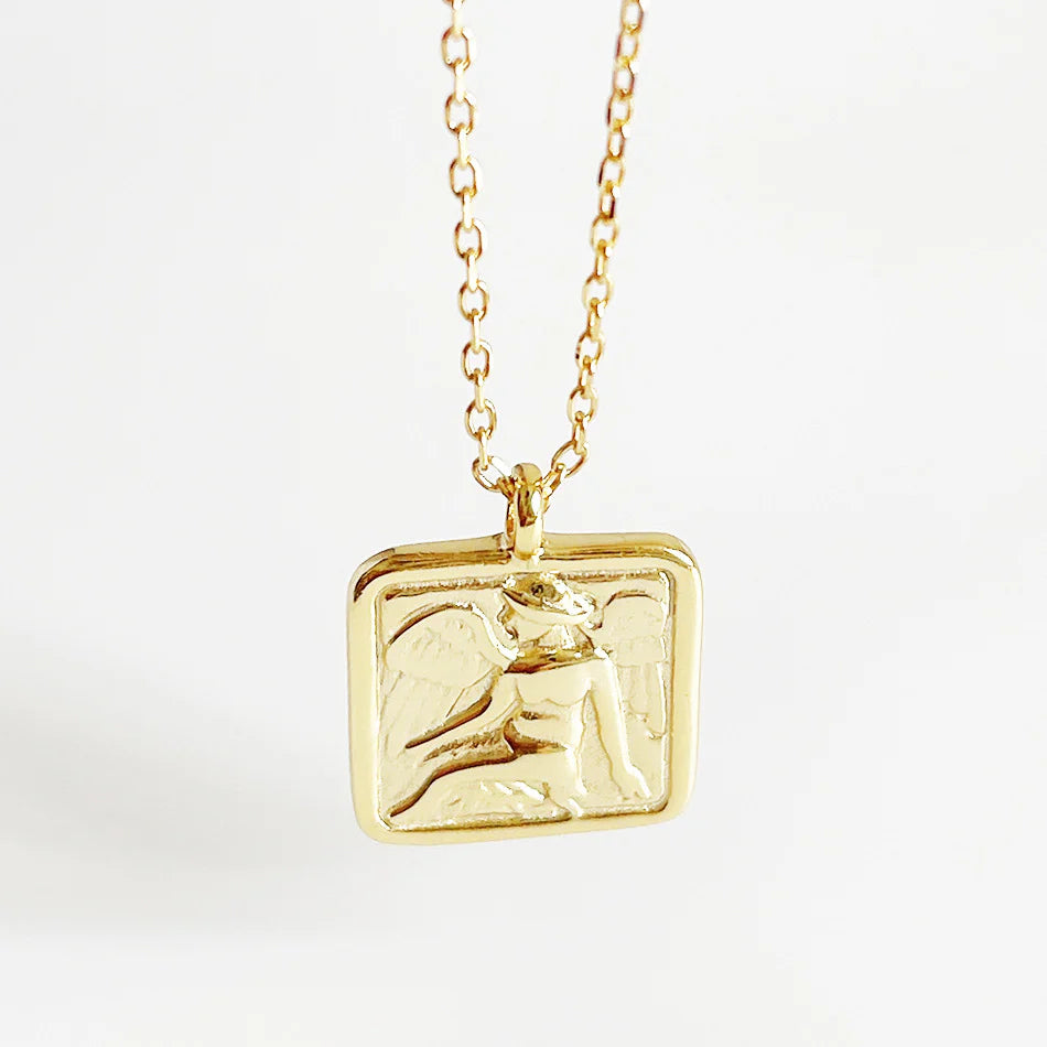 Guardian Angel Pendant | 18K Gold Plated Sterling Silver Jewelry