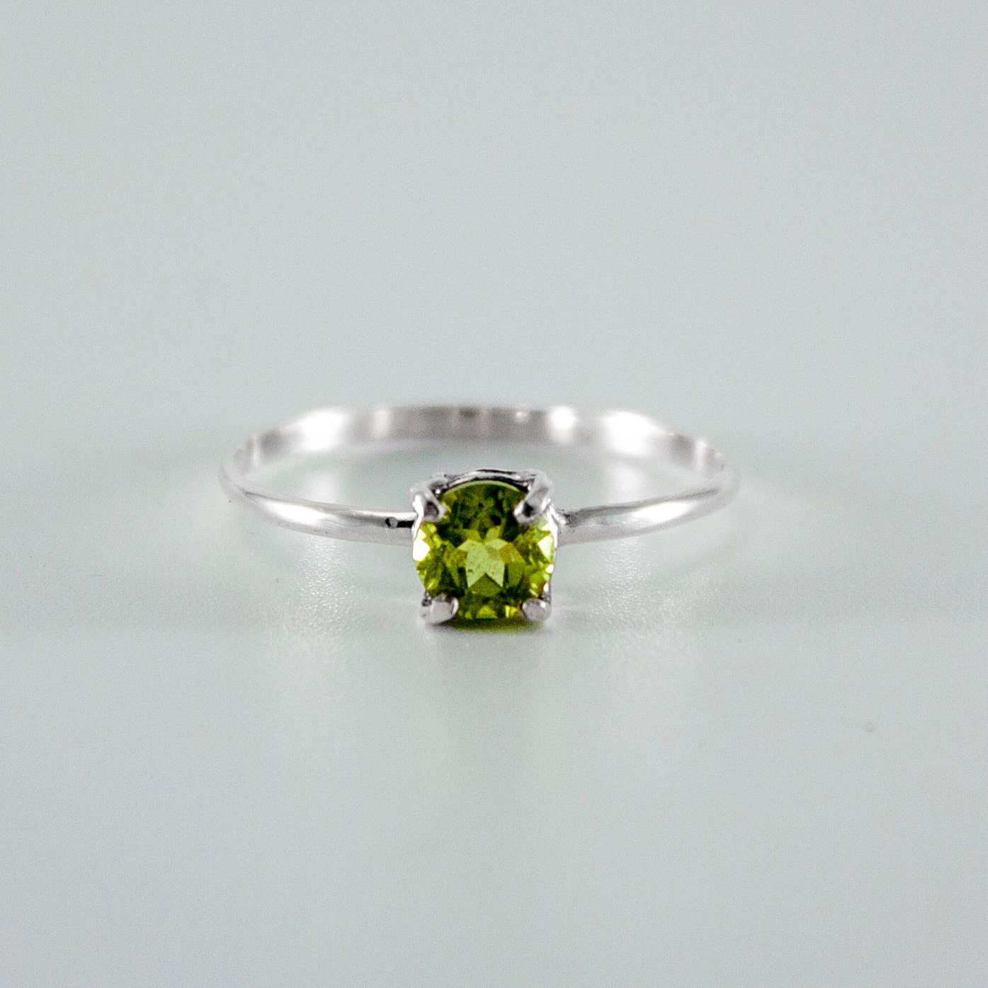 Kokiri Ring: Peridot Solitaire Ring | 925 Sterling Silver Jewelry