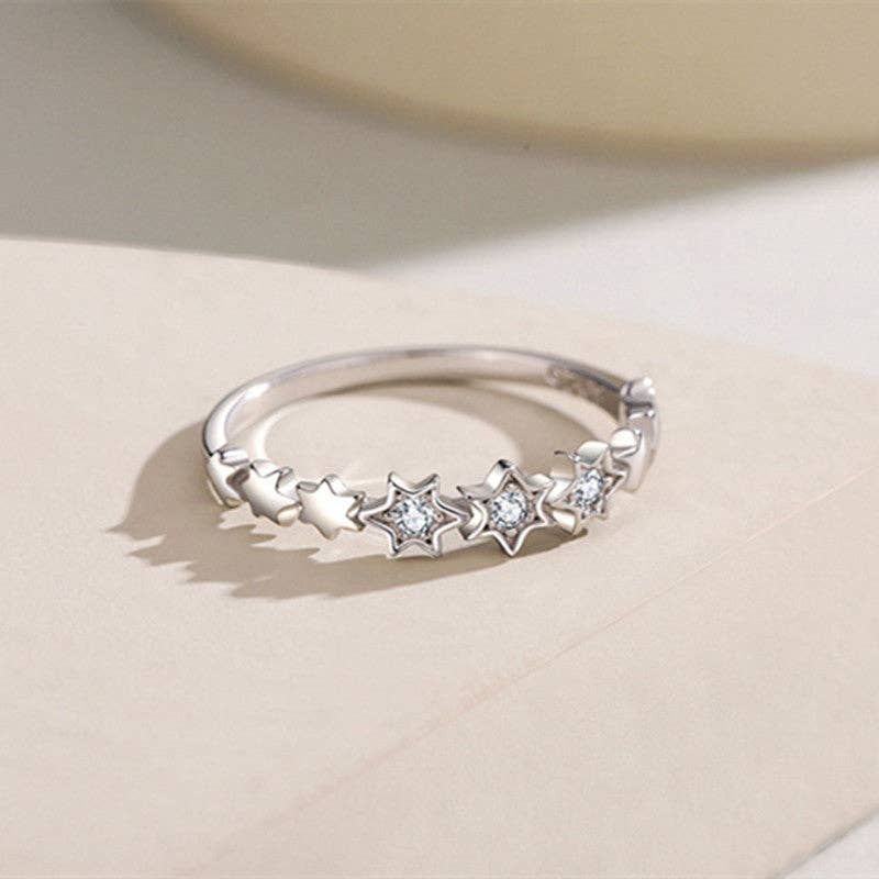 Sailor Star Ring: Dainty Star Stacking Ring in 925 Sterling Silver: 9 US