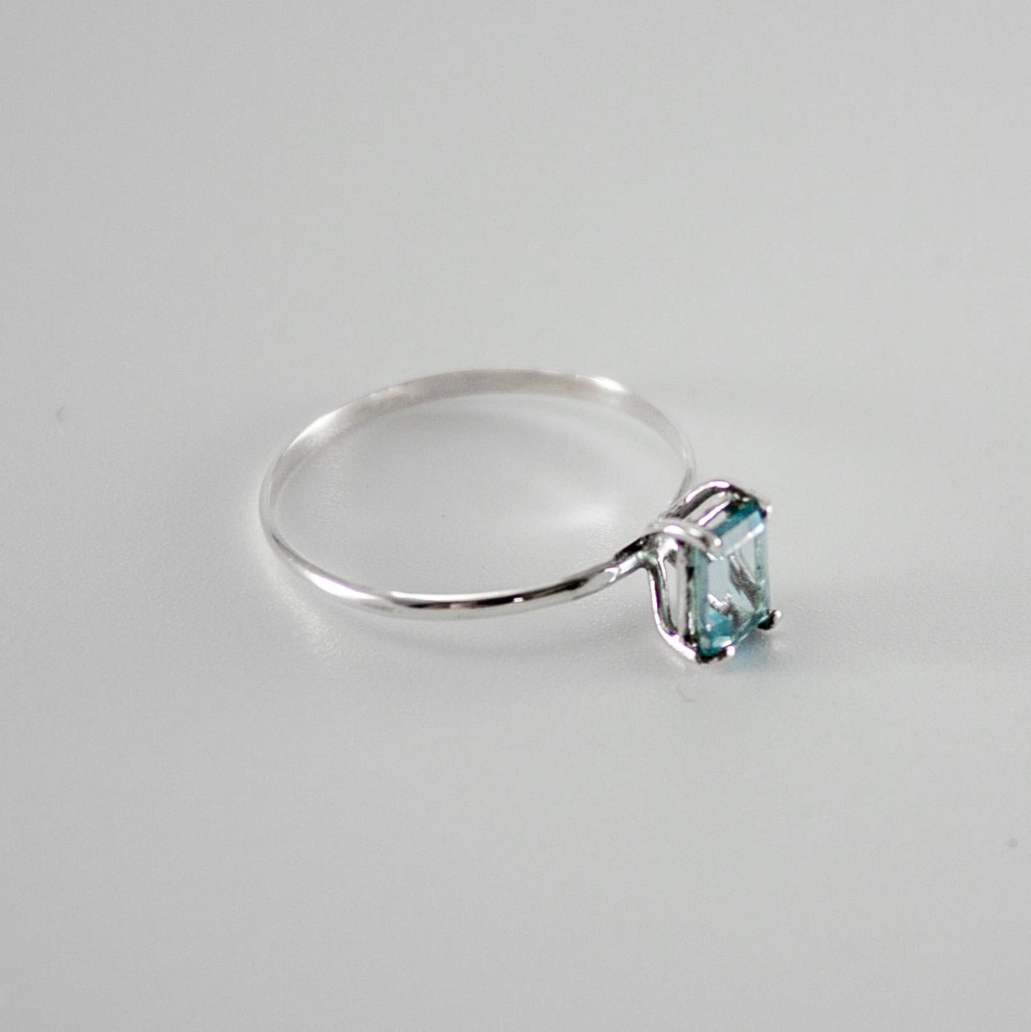 Sky Blue Topaz Four Prong Solitaire Sterling Silver Ring | 925 Sterling Silver Jewelry